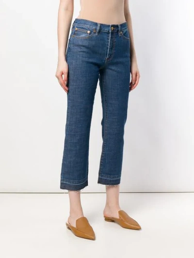 Tory Burch Cropped Flare Jeans In Blue