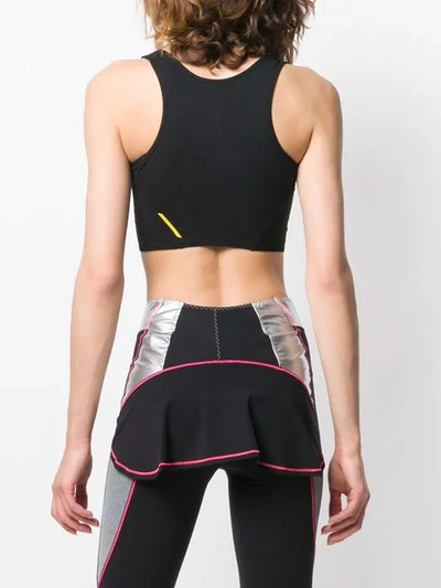 Shop Sàpopa Sheer Panel Sports Bra In Black