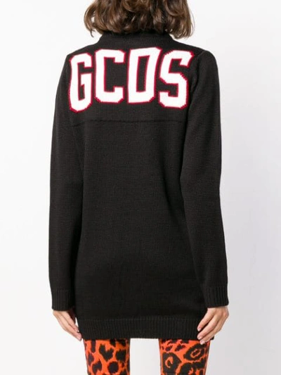 Shop Gcds Longline Logo Sweater In Black