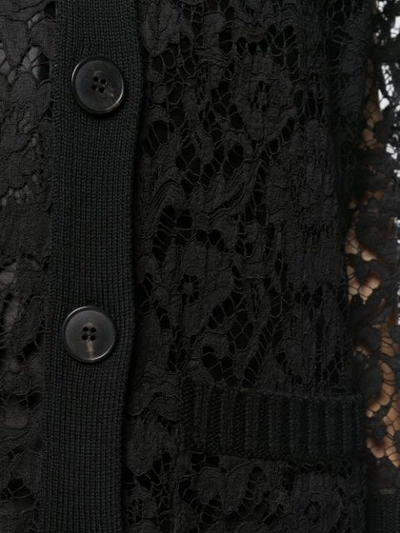 VALENTINO 蕾丝针织开衫 - 黑色
