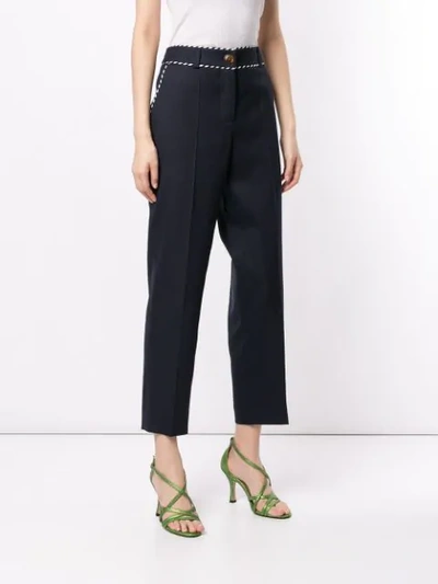 Shop Peter Pilotto Tailored Cropped Trousers In Blue