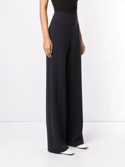 Shop Max Mara High-waisted Wide Trousers In Blue