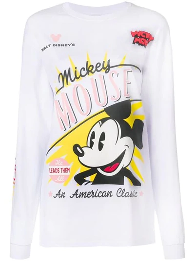 Shop Gcds Mickey Mouse Printed Sweatshirt - White