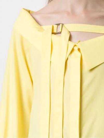 Shop Gloria Coelho Off-the-shoulder Dress In Yellow