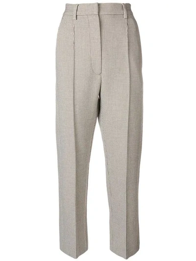 micro check cropped trousers