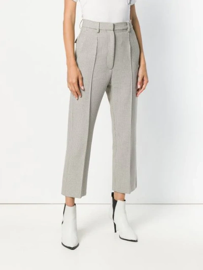 micro check cropped trousers