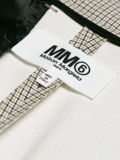 Shop Mm6 Maison Margiela Micro Check Culottes In Neutrals