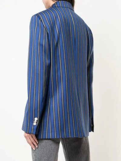 Shop Calvin Klein Striped Oversized Blazer In Blue