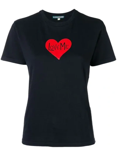 Shop Alexa Chung Heart Print T-shirt - Black