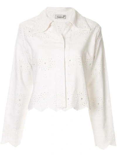 Shop Bambah Victoria Denim Jacket In White