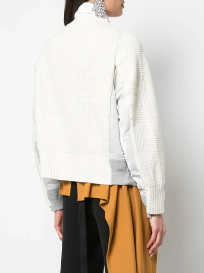 Shop Sacai Crewneck Sweater - White