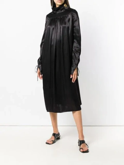 Shop Atelier Bâba Handwoven Overdyed Midi Dress In Black