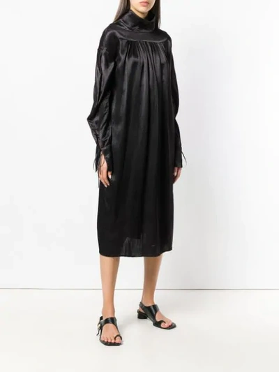 Shop Atelier Bâba Handwoven Overdyed Midi Dress In Black