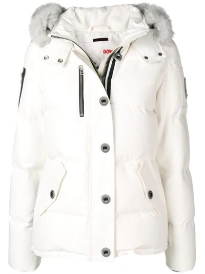 Shop Moose Knuckles Hooded Padded Jacket - White