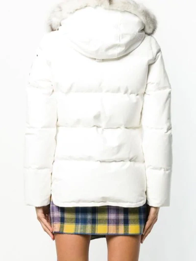 Shop Moose Knuckles Hooded Padded Jacket - White