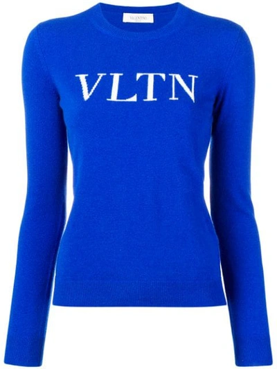 Shop Valentino Vltn Jumper In Blue