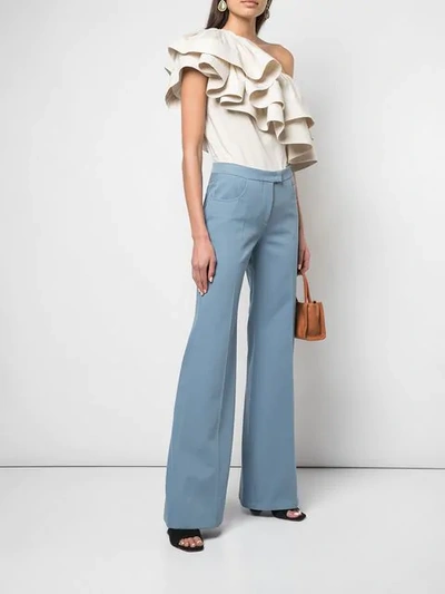 Shop Francoise Extra Flared Trousers In Blue