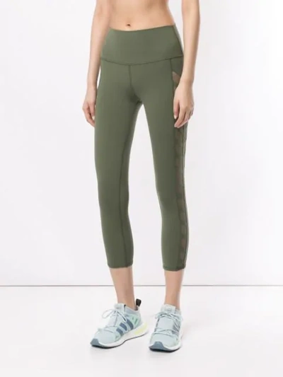 Shop Alo Yoga Chevron Capri Leggings In Green