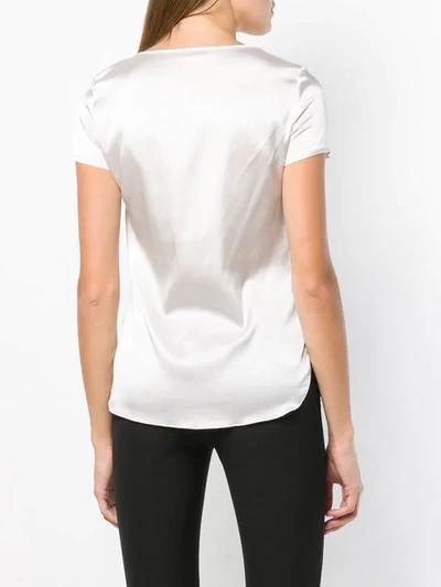 Shop Blanca Curved Hem T-shirt In White