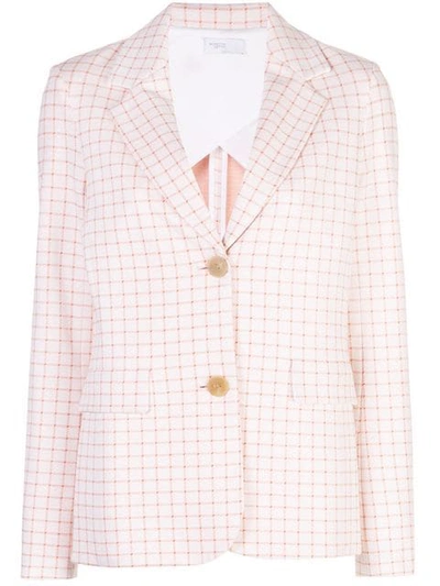 Shop Rosetta Getty Checked Fitted Jacket In Pink
