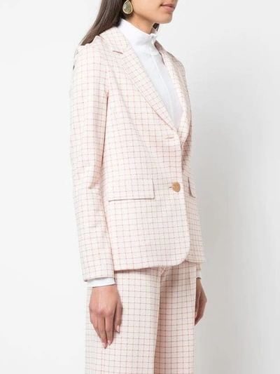 Shop Rosetta Getty Checked Fitted Jacket In Pink