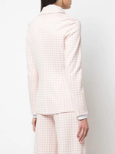 Shop Rosetta Getty Checked Fitted Jacket In Pink