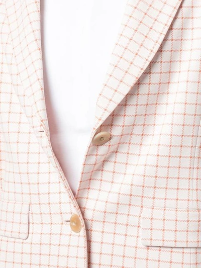 Rosetta Getty Grid Interlocked Button Fitted Jacket In Pink