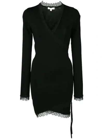 Shop Jonathan Simkhai Fitted V-neck Dress In Black