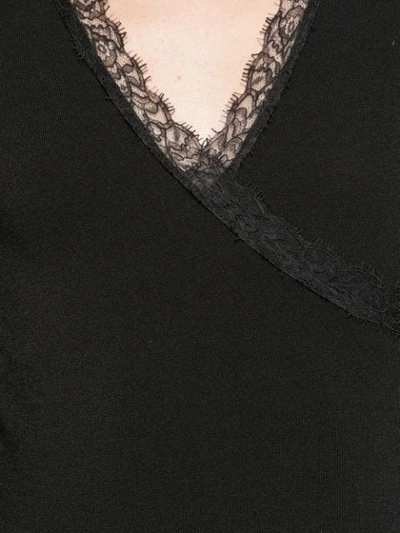 Shop Jonathan Simkhai Fitted V-neck Dress In Black