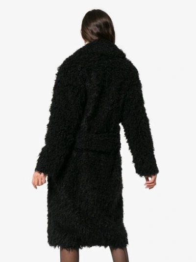 Shop Saint Laurent Faux-shearling Coat In Black