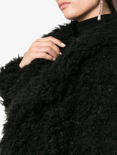 Shop Saint Laurent Faux-shearling Coat In Black