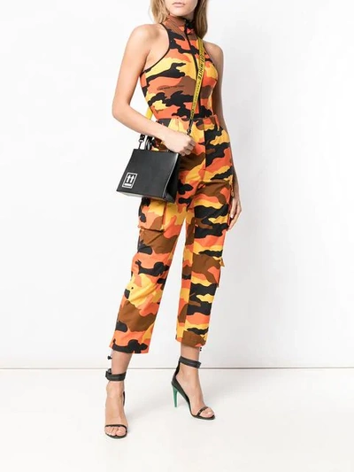 Shop Off-white Camouflage Print High Neck Body In Orange