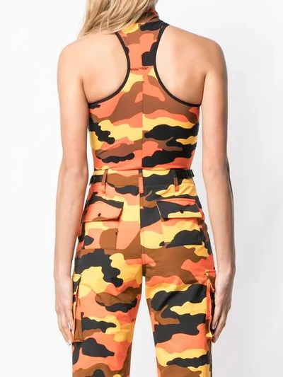 Shop Off-white Camouflage Print High Neck Body In Orange