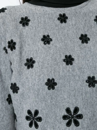 Shop Giambattista Valli Embroidered Flower Jumper In Grey
