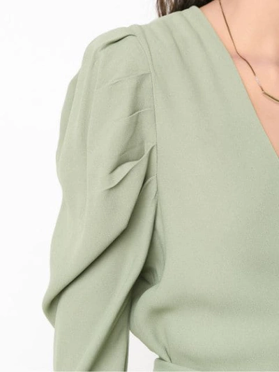 FRAMED TESHIMA裹身式连衣裙 - 绿色
