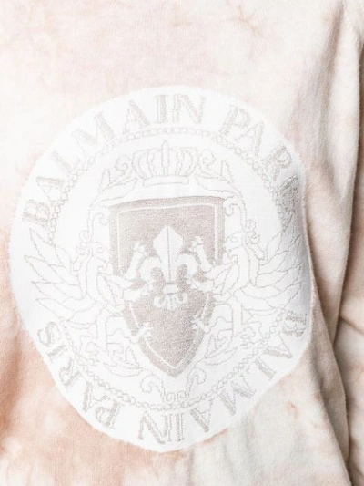 Shop Balmain Logo Oversized Sweatshirt In Neutrals