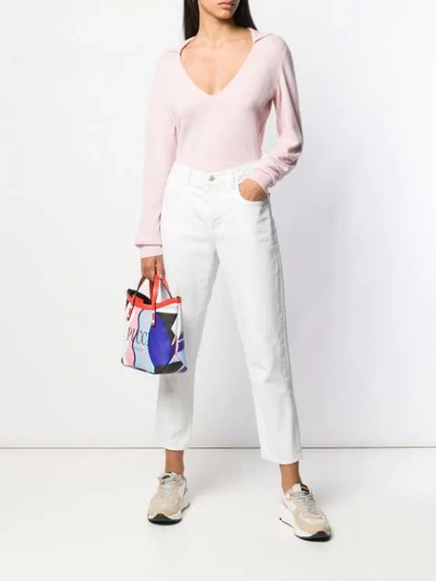 Shop Emilio Pucci Cashmere V-neck Sweater In Pink