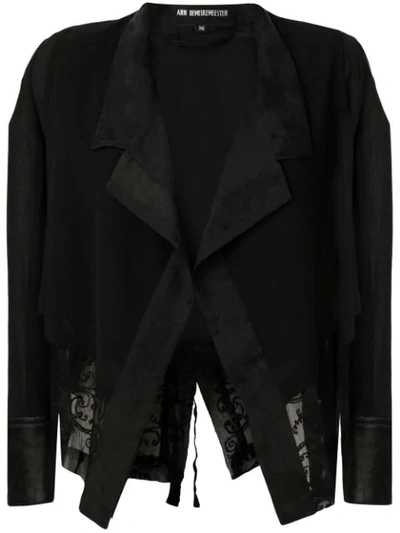 Shop Ann Demeulemeester Lace Insert Jacket In Black