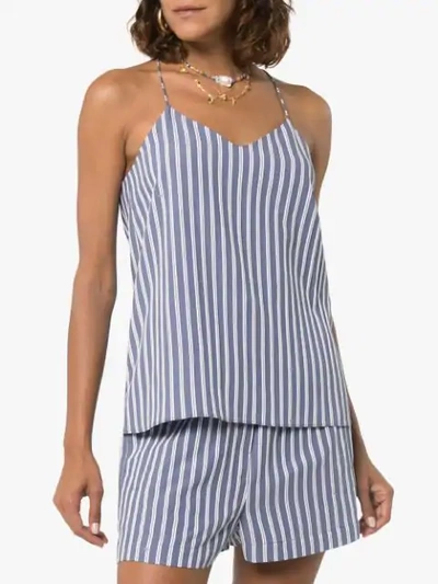 TIBI STRIPED CAMI TOP - 蓝色