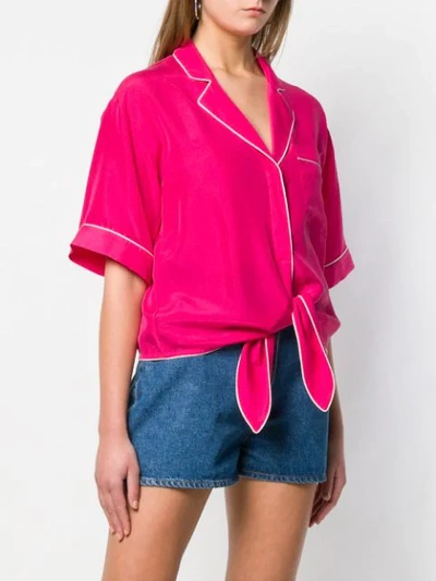 Shop Pinko Gossip Girl Cropped Pyjama Shirt In Pink