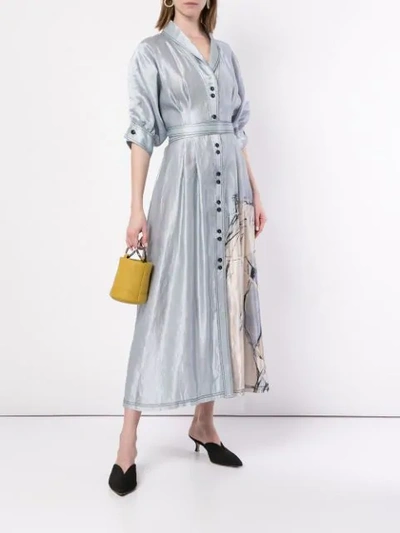 Shop Aje Hudson Printed Dress - Silver
