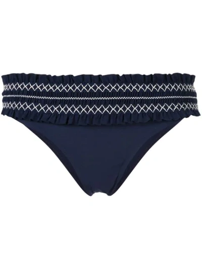 Shop Tory Burch Costa Hipster Swimming Briefs In Blue
