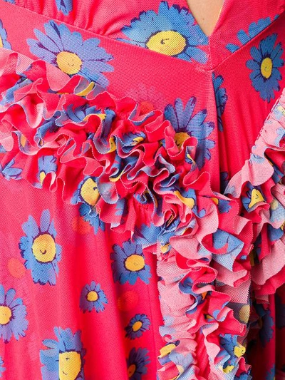 Shop Molly Goddard Daisy Print Ruffle Dress In Pink