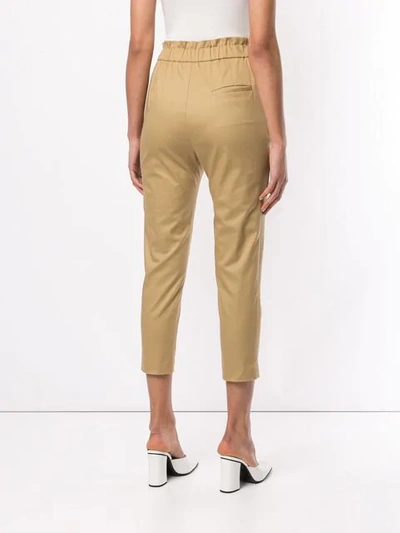 Shop Frei Ea High Waisted Cropped Trousers In Brown