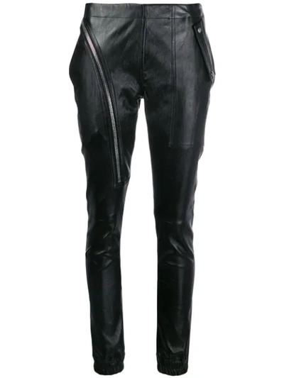 Shop Rick Owens Zip Detail Trousers In Black