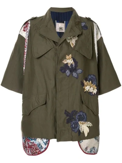 Shop Antonio Marras Embroidered Military Jacket In Green