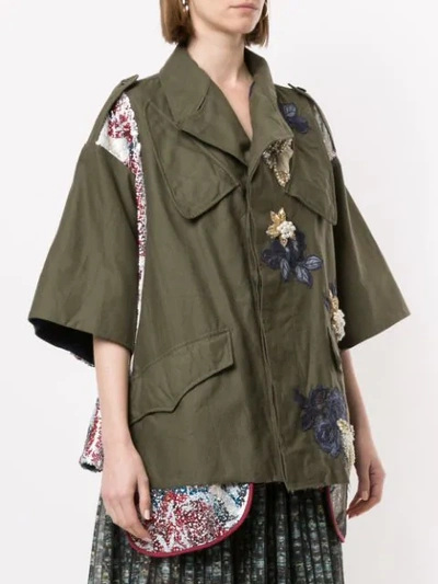 Shop Antonio Marras Embroidered Military Jacket In Green