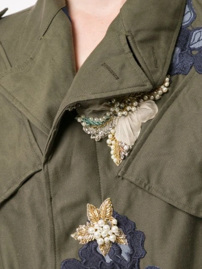 Shop Antonio Marras Embroidered Military Jacket In Green