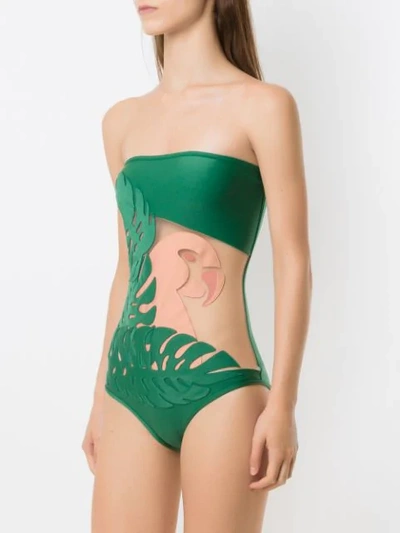 Shop Adriana Degreas X Cult Gaia Panelled Swimsuit In Green