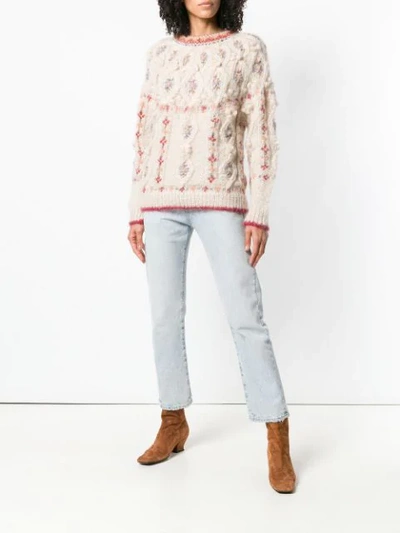 round neck cable knit jumper